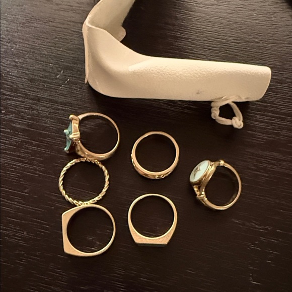 Free People‎ Gold and Turquoise Ring Set brand new - Picture 13 of 14